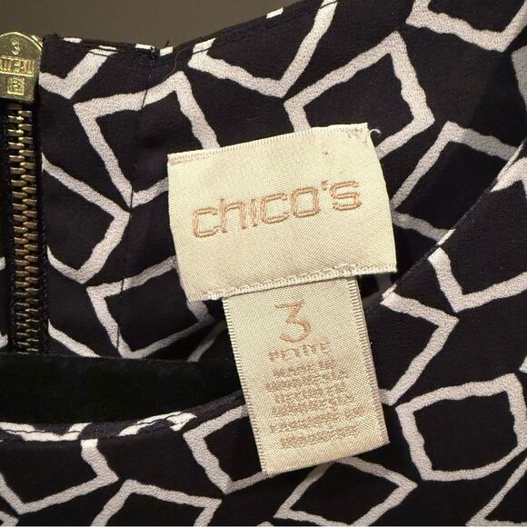 Chico's Black and White Patterned Sleeveless Top Size XL - Picture 3 of 5